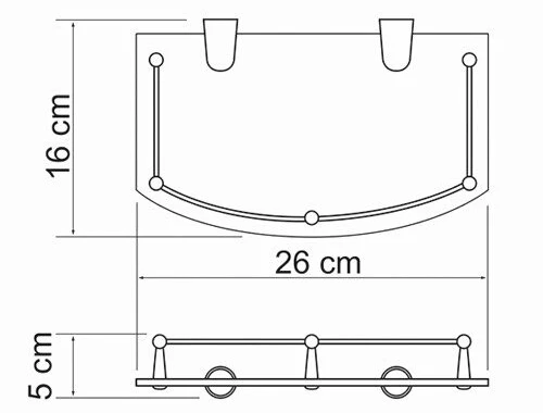 Полка WasserKraft K-588 стеклянная
