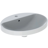 Раковина Geberit VariForm, накладная, овальная, санфарфор, белая, 55х45х17,8 см