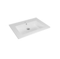 Раковина Kirovit "Оскар", прямоугольная, накладная, 65 см, белая, с переливом
