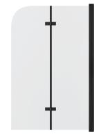 Шторка для ванны GR-106/110 BLACK (110х150) алюминиевый профиль, стекло ПРОЗРАЧНОЕ 6мм 1 место