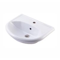 Раковина Rosa 0302.737 "Уют 55", с переливом, для установки на мебель, 1 отверстие под смеситель