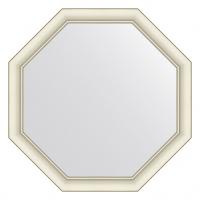 Зеркало настенное Octagon EVOFORM в багетной раме белый с серебром, 71х71 см, BY 7432