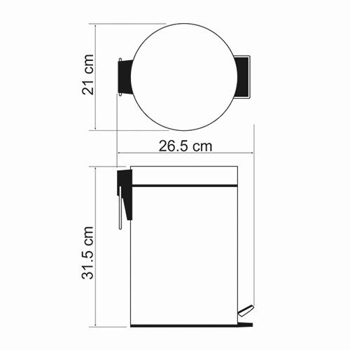 Ведро для мусора WasserKraft 5L K-645
