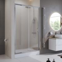 Душевая дверь BelBagno "UNO-195-BF-1-120-C-Cr", прозрачная, раздвижная, универсальная