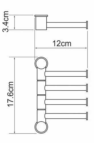 Держатель полотенец WasserKraft K-1054 четверной
