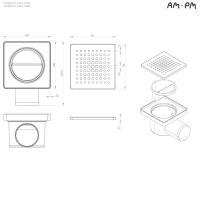 W02BD-P11-010-01SB PrimeFlow Трап для душа точечный мокрый затвор Cut Gradient 10см цвет сталь мат
