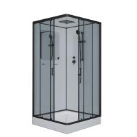 Душ.каб. NG-6901-01Q BLACK (900х900х2100) низкий поддон(16 см) стекло ТОНИРОВАННОЕ, 4 места