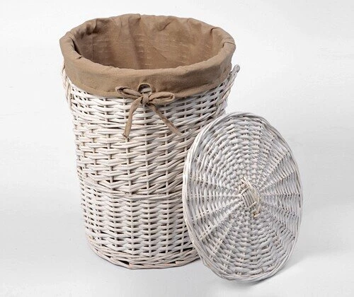 Плетеная корзина для белья с крышкой WasserKraft Aller WB-106-M