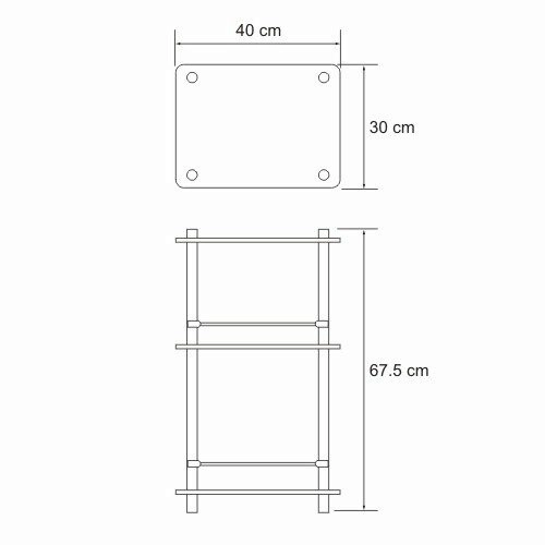 Полка WasserKraft K-4033 напольная тройная