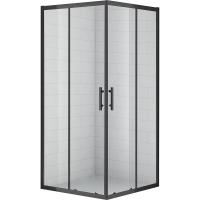 Душевой уголок Cezares Eco 90x90 ECO-O-A-2 профиль Черный стекло прозрачное