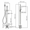 Смеситель для ванны WasserKRAFT Sauer 7121, напольный, латунь, золотой, глубина 307мм