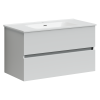 UR90W Тумба без раковины для раковины SANCOS подвесная URBAN 2я 90 бел.глянец