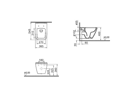 Унитаз Vitra Integra Square 7082B003-0075 подвесной без сиденья