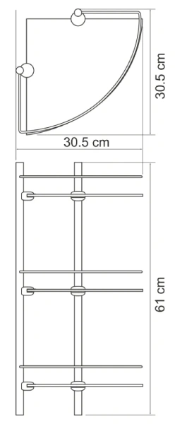 Полка WasserKraft Isar K-3633 стеклянная тройная