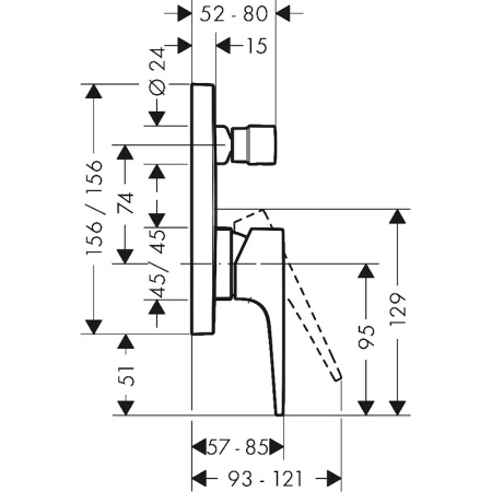 Смеситель для душа Hansgrohe Metropol 32545340 Черный