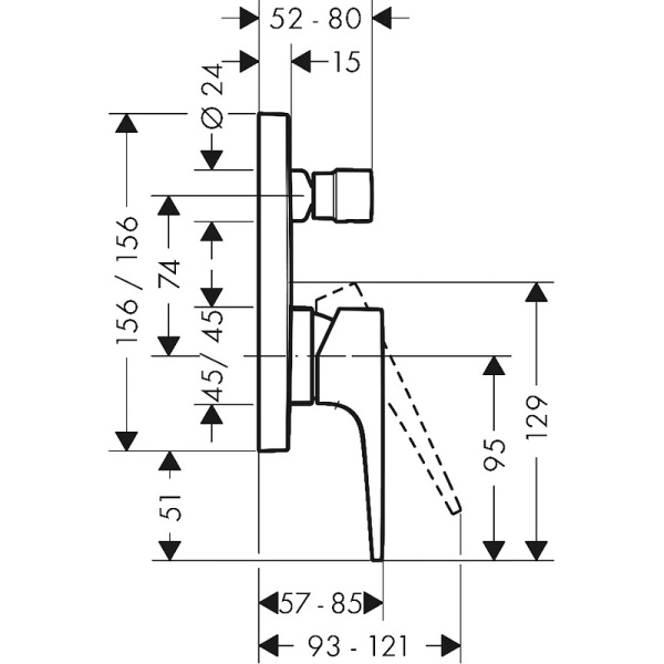 Смеситель для душа Hansgrohe Metropol 32545340 Черный