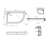 W83T-302L120W Like 120  Поддон для душ. ограждения, левосторонний, 120x80, белый акрил