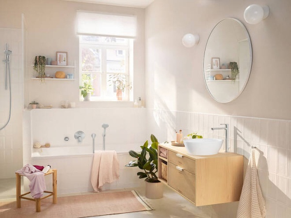 Смеситель Hansgrohe "Rebris", для душа, нержавеющая сталь, встраиваемый, высота 187 см