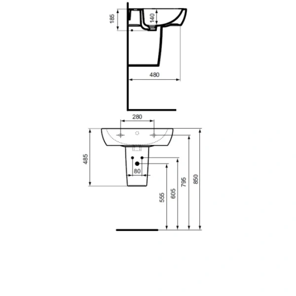 Полупьедестал для раковины Ideal Standard Tempo T423001