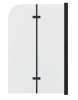Шторка для ванны GR-106/110 BLACK (110х150) алюминиевый профиль, стекло ПРОЗРАЧНОЕ 6мм 1 место