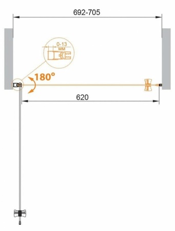 Душевая дверь Cezares Eco 70 ECO-O-B-1-70-C-Cr профиль Хром стекло прозрачное