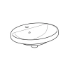Раковина Geberit VariForm, накладная, овальная, санфарфор, белая, 55х45х17,8 см