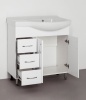 Тумба без раковины с раковиной Style Line Эко Стандарт 25 (3 ящ.) Коралл 82, левая