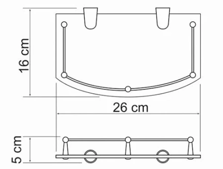 Полка WasserKraft K-588 стеклянная