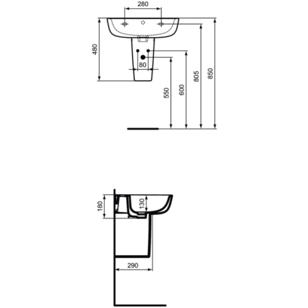 Полупьедестал Ideal Standard Esedra T282901