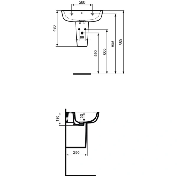 Полупьедестал Ideal Standard Esedra T282901
