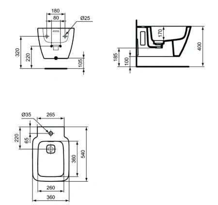Биде подвесное Ideal Standard Strada II T456801