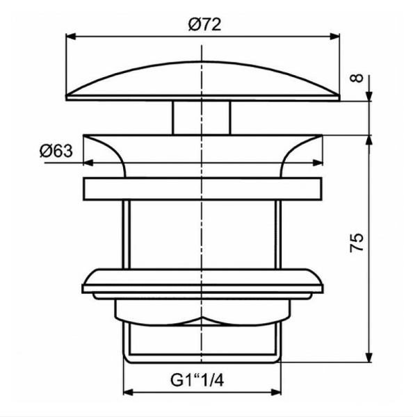 Донный клапан Ideal Standard J3291XG Черный шелк