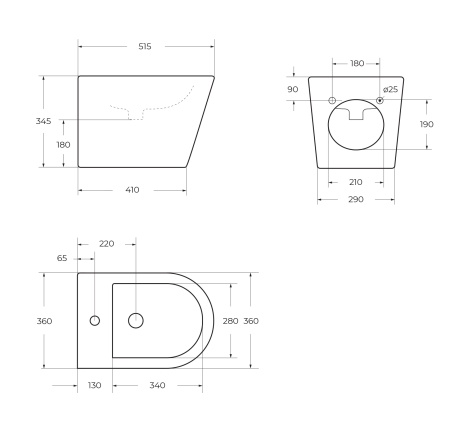 Биде BelBagno Flay-R BB053BH, белое, подвесное, антигрязевое