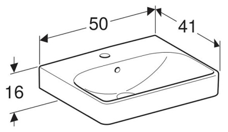 Раковина подвесная Geberit Smyle 50 500.256.01.1 белая