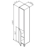 M90CSL0306HF GEM, шкаф-колонна, напольный, левый, 30 см, двери, push-to-open, цвет: орех
