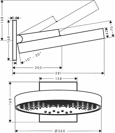 Верхний душ Hansgrohe Rainfinity 26234000 Хром