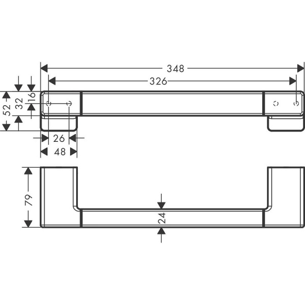 Поручень Hansgrohe AddStoris 41744340 Шлифованный черный хром