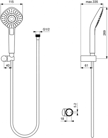 Душевой гарнитур Ideal Standard Ideal Rain Evo Diamond L3 B2240AA Хром