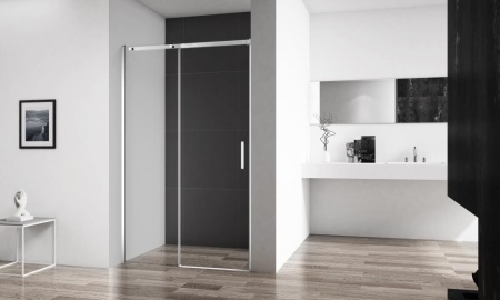 Душевая дверь BelBagno "ACQUA", нержавеющая сталь, прозрачное стекло