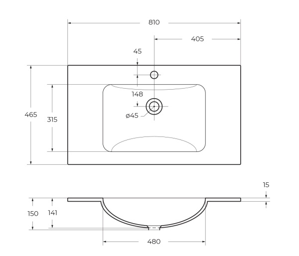 Стеклянная раковина BelBagno BB810/465-LV-VTR-BL