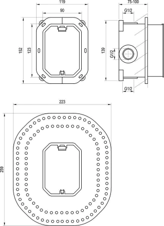 Скрытая часть для смесителя Ravak R-box RB 070.50 X070052