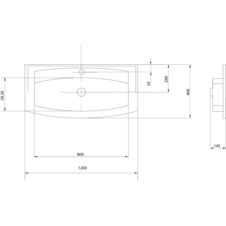 Раковина 120x46 см Акватон Милан М 1A70663KML010