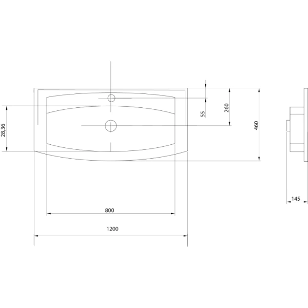 Раковина 120x46 см Акватон Милан М 1A70663KML010