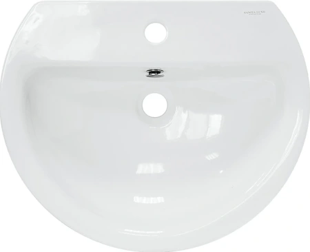 Раковина Sanita Luxe Best BSTSLWB01, подвесная, белая, полукруглая, фарфор, 55,5x44,5 см
