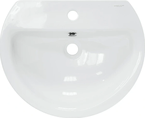 Раковина Sanita Luxe Best BSTSLWB01, подвесная, белая, полукруглая, фарфор, 55,5x44,5 см