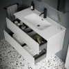UR90W Тумба без раковины для раковины SANCOS подвесная URBAN 2я 90 бел.глянец