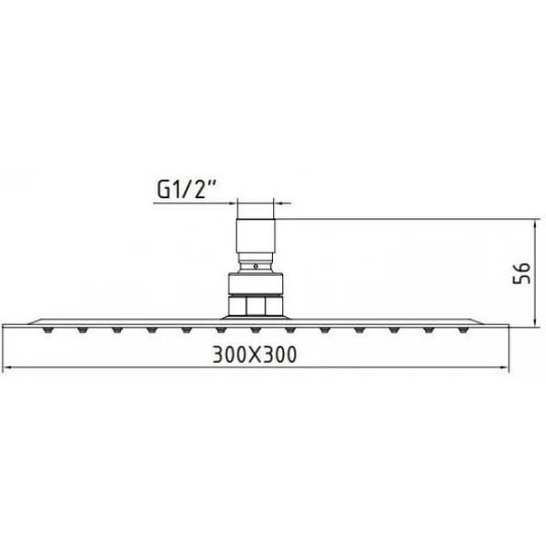 Верхний душ E.C.A., Shower Head, 102145013EX, хром, нержавеющая сталь, настенный/потолочный монтаж