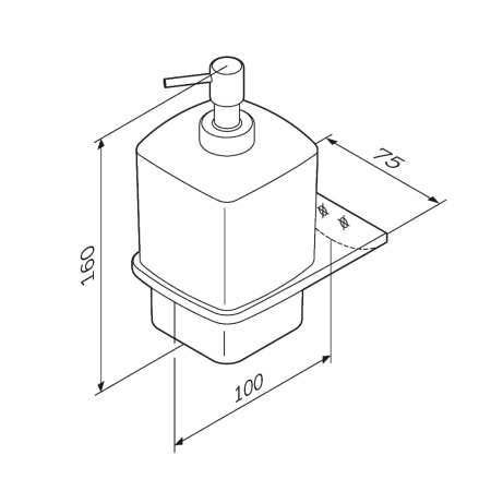 A50A36900 Inspire V2.0, Стеклянный диспенсер для жидкого мыла с настенным держателем, хром, шт