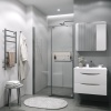 Дверь в нишу 100.K33.03.100.42.00 Pragma (100*195) графит сатин, стекло прозрачное, 1 место