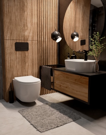 AQM2012 Унитаз подвесной сиденье SoftClose, технология смыва QUIET, скрыт крепеж. 495х360х370